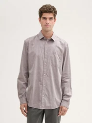 TOM TAILOR Langarmhemd Chambray Hemd Hellgrau/Grau