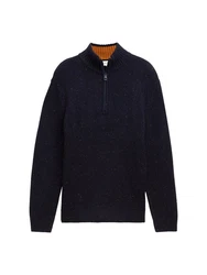 TOM TAILOR Strickpullover Troyer Dunkelblau/Hellblau/Blau/Lila