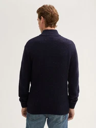 TOM TAILOR Strickpullover Troyer Dunkelblau/Hellblau/Blau/Lila