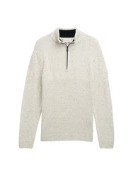 TOM TAILOR Strickpullover Troyer Grau/Khaki