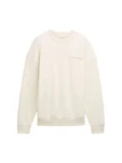 TOM TAILOR Denim Sweatshirt mit Textprint Beige/Weiß/Khaki/Creme