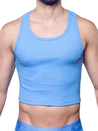 T-Shirt Ribbed Cropped Singlet Tank Top Marina L