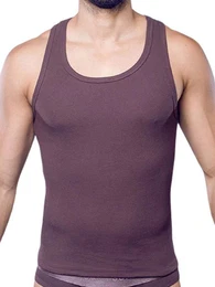 T-Shirt Ribbed Singlet Tank Top Peppercorn M