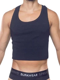 T-Shirt Ribbed Cropped Singlet Tank Top Black XL