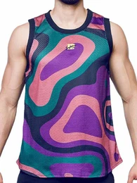 T-Shirt Mesh Jersey Tank Top Multi Print Combo XS