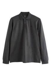 Langarm-Poloshirt Langrmeliges Pikee-Poloshirt (1-tlg)