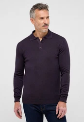 Eterna Polokragenpullover Dunkelblau/Lila