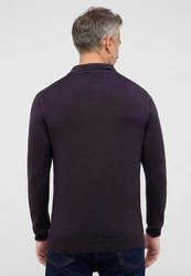 Eterna Polokragenpullover Dunkelblau/Lila