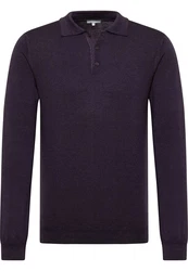 Eterna Polokragenpullover Dunkelblau/Lila