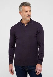Eterna Polokragenpullover Dunkelblau/Lila