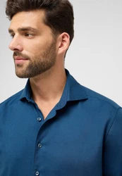 Eterna Langarmhemd COMFORT FIT EASY IRON Dunkelblau/Blau