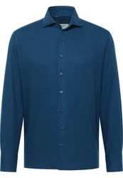 Eterna Langarmhemd COMFORT FIT EASY IRON Dunkelblau/Blau