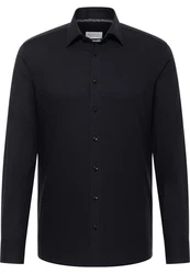 Eterna Langarmhemd SLIM FIT NON IRON Schwarz/Dunkelblau/Rot