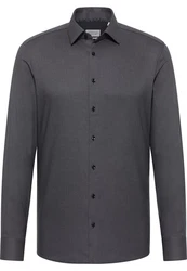 Eterna Langarmhemd SLIM FIT NON IRON Dunkelgrau/Grau/Hellgrau