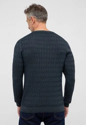 Eterna Strickpullover Dunkelblau/Grau