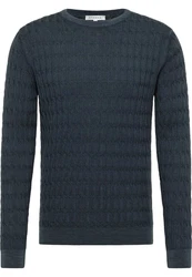 Eterna Strickpullover Dunkelblau/Grau