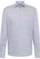 Eterna Langarmhemd COMFORT FIT NON IRON Grau/Blau