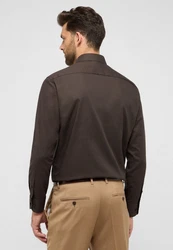 Eterna Langarmhemd COMFORT FIT NON IRON Dunkelbraun/Khaki/Dunkelgrün/Braun/Grau
