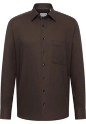 Eterna Langarmhemd COMFORT FIT NON IRON Dunkelbraun/Khaki/Dunkelgrün/Braun/Grau