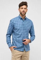 Eterna Langarmhemd MODERN FIT Hellblau/Blau/Dunkelblau