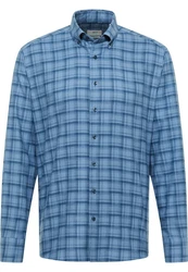 Eterna Langarmhemd MODERN FIT Hellblau/Blau/Dunkelblau