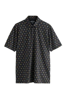 Next Poloshirt Polo-Shirt im weihnachtlichen Print Dunkelblau/Schwarz/Dunkelgrau/Grau