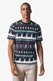 T-Shirt T-Shirt aus 100% Baumwolle mit Weihnachtsmuster (1-tlg)