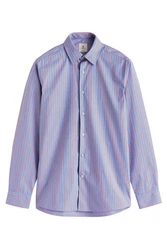 Next Langarmhemd Slim Fit Hellblau/Lila/Fliederfarben/Mischfarben