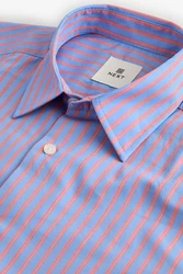 Next Langarmhemd Slim Fit Hellblau/Lila/Fliederfarben/Mischfarben