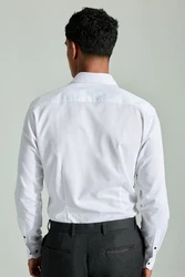 Next Langarmhemd Slim Fit Hemd und Krawatte Set Weiß/Schwarz/Dunkelblau