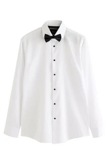 Next Langarmhemd Slim Fit Hemd und Krawatte Set