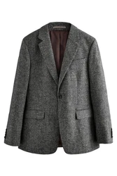 Next Sakko Slim Fit Donegal Anzugsakko Grau/Dunkelgrau