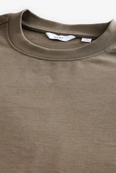 Next T-Shirt aus schwerem Stoff Khaki/Beige/Braun/Dunkelgrün