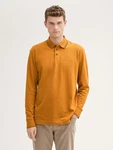 TOM TAILOR Langarm-Poloshirt mit Logo Print Gelb/Orange