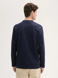 TOM TAILOR Langarmshirt mit Brusttasche Dunkelblau/Blau