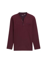 TOM TAILOR Langarmshirt mit Brusttasche Dunkelrot/Bordeaux/Lila