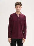 TOM TAILOR Langarmshirt mit Brusttasche Dunkelrot/Bordeaux/Lila