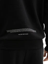 TOM TAILOR Denim Sweatshirt mit Textprint Schwarz/Hellblau
