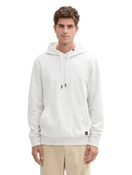TOM TAILOR Rundhalspullover Hoodie Khaki/Beige/Weiß/Creme