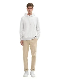 Rundhalspullover Hoodie in Melange Optik