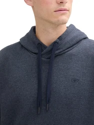 TOM TAILOR Rundhalspullover Hoodie Dunkelblau/Grau/Dunkelgrau