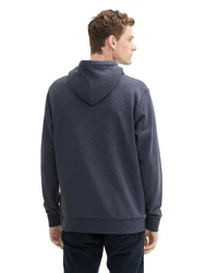 TOM TAILOR Rundhalspullover Hoodie Dunkelblau/Grau/Dunkelgrau