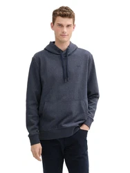 TOM TAILOR Rundhalspullover Hoodie Dunkelblau/Grau/Dunkelgrau
