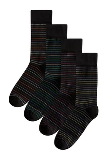 Next Kurzsocken Signature Socken (4er-Pack) Mischfarben/Schwarz