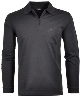 RAGMAN Polo zip soft knit LS Grau/Dunkelgrau/Hellgrau RAGMAN Polo zip soft knit LS Grau/Dunkelgrau/Hellgrau