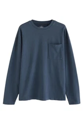 Next Stückgefärbtes T-Shirt aus schwerer Baumwolle Dunkelblau/Blau/Grau