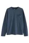 Next Stückgefärbtes T-Shirt aus schwerer Baumwolle Dunkelblau/Blau/Grau