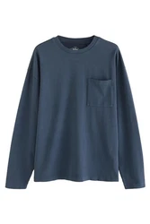 Next Stückgefärbtes T-Shirt aus schwerer Baumwolle Dunkelblau/Blau/Grau