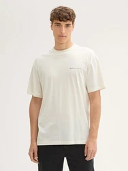 TOM TAILOR T-Shirt Weiß/Beige/Khaki/Creme