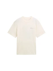 TOM TAILOR T-Shirt Weiß/Beige/Khaki/Creme
